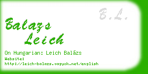 balazs leich business card
