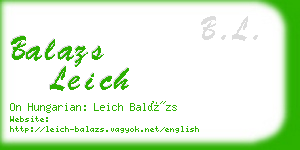 balazs leich business card